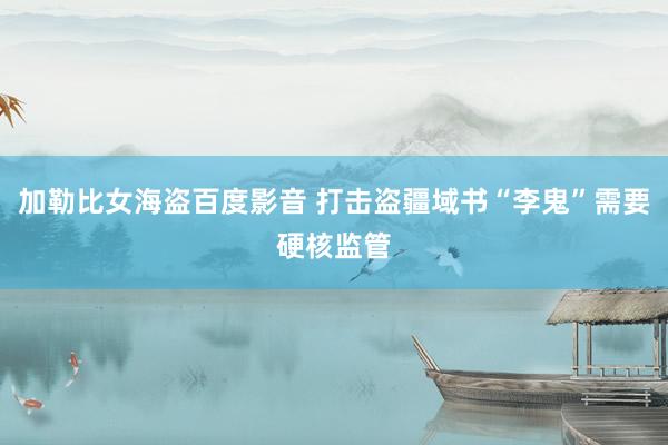 加勒比女海盗百度影音 打击盗疆域书“李鬼”需要硬核监管