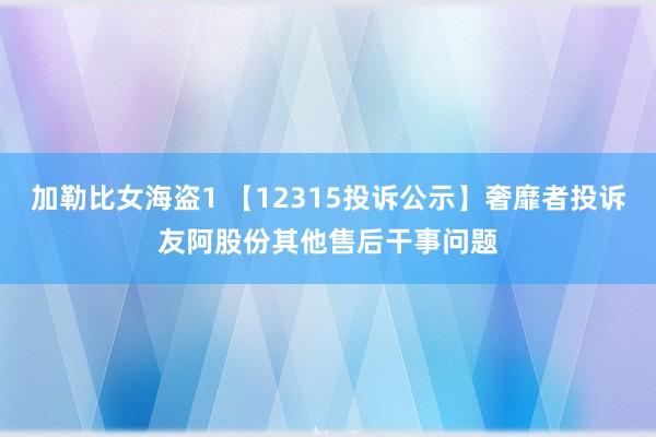 加勒比女海盗1 【12315投诉公示】奢靡者投诉友阿股份其他售后干事问题