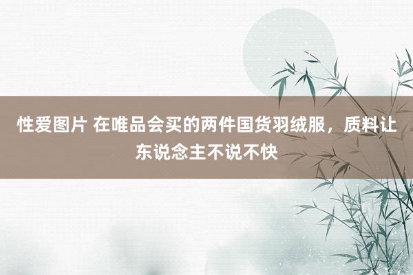 性爱图片 在唯品会买的两件国货羽绒服，质料让东说念主不说不快