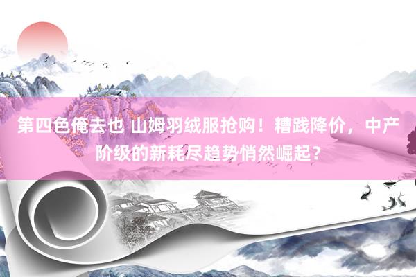 第四色俺去也 山姆羽绒服抢购！糟践降价，中产阶级的新耗尽趋势悄然崛起？