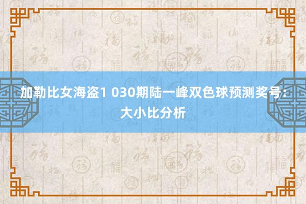 加勒比女海盗1 030期陆一峰双色球预测奖号：大小比分析