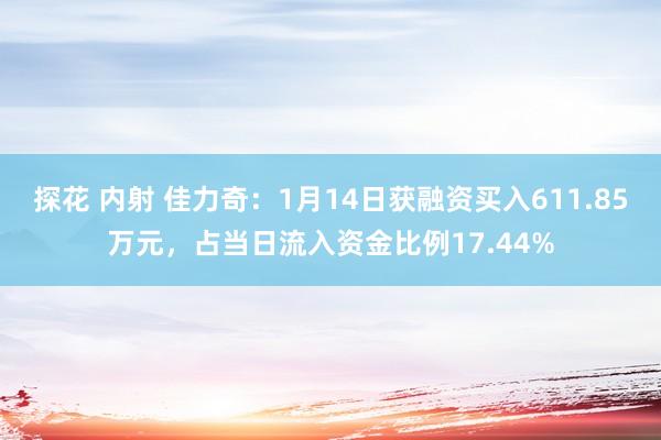 探花 内射 佳力奇：1月14日获融资买入611.85万元，占当日流入资金比例17.44%