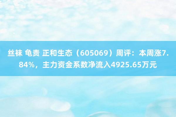 丝袜 龟责 正和生态（605069）周评：本周涨7.84%，主力资金系数净流入4925.65万元