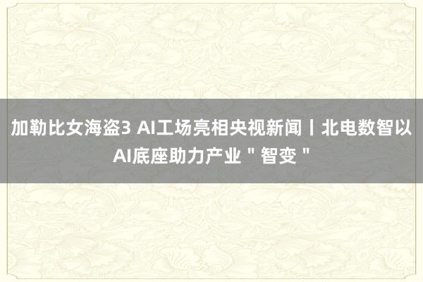 加勒比女海盗3 AI工场亮相央视新闻丨北电数智以AI底座助力产业＂智变＂