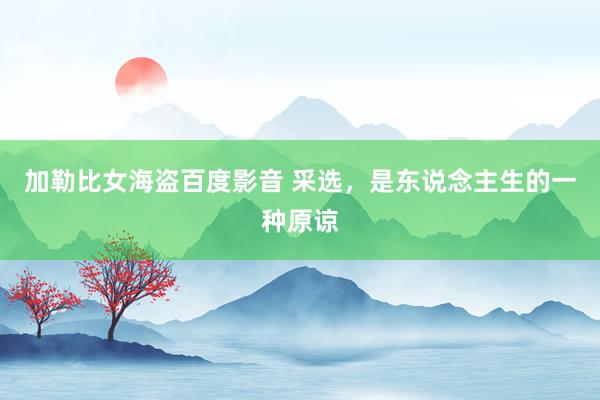 加勒比女海盗百度影音 采选，是东说念主生的一种原谅