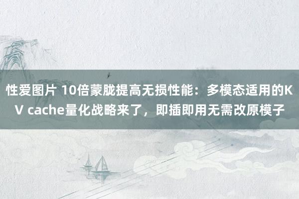 性爱图片 10倍蒙胧提高无损性能：多模态适用的KV cache量化战略来了，即插即用无需改原模子