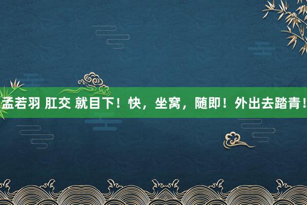 孟若羽 肛交 就目下！快，坐窝，随即！外出去踏青！