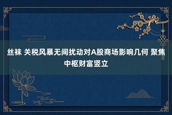 丝袜 关税风暴无间扰动对A股商场影响几何 聚焦中枢财富竖立