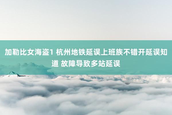 加勒比女海盗1 杭州地铁延误上班族不错开延误知道 故障导致多站延误