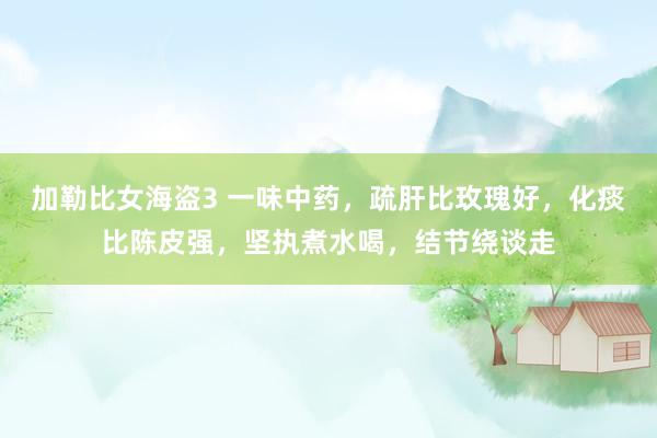 加勒比女海盗3 一味中药，疏肝比玫瑰好，化痰比陈皮强，坚执煮水喝，结节绕谈走
