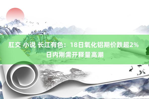 肛交 小说 长江有色：18日氧化铝期价跌超2% 日内刚需开释量高潮