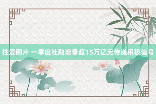 性爱图片 一季度社融增量超15万亿元传递积极信号