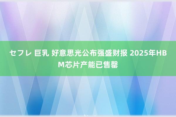 セフレ 巨乳 好意思光公布强盛财报 2025年HBM芯片产能已售罄