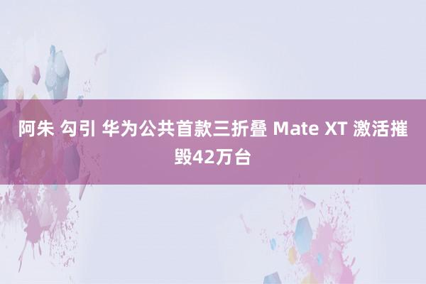 阿朱 勾引 华为公共首款三折叠 Mate XT 激活摧毁42万台
